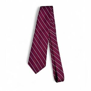 Christian Dior Elegant Burgundy Striped Tie